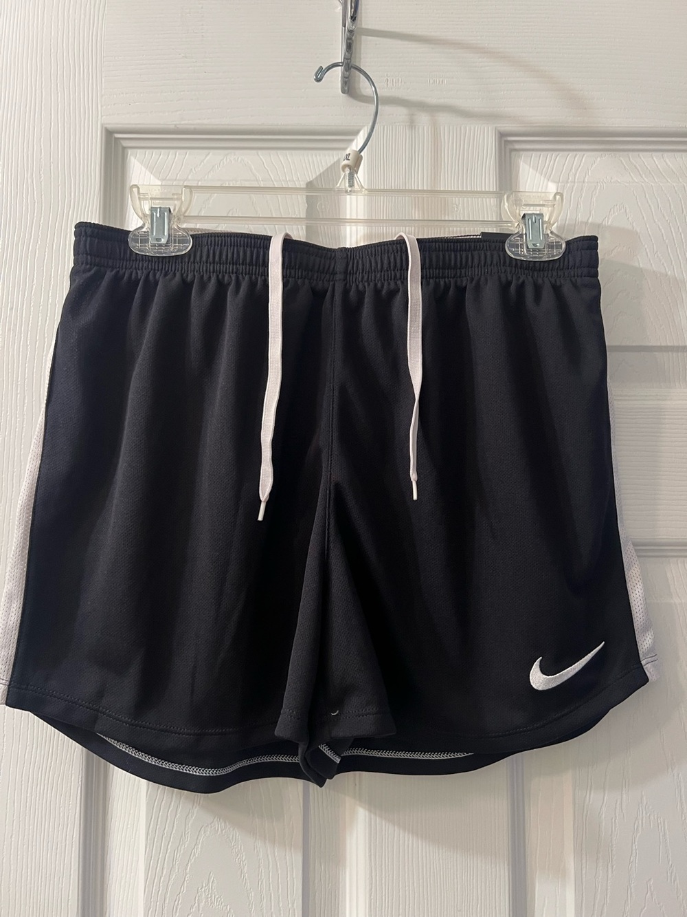 Nike Black Shorts with White Trim and Swoosh